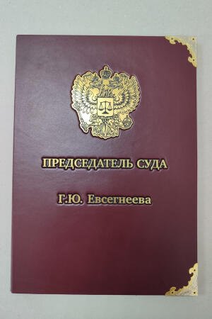 Папка на подпись председателя суда (подарочная кожаная)